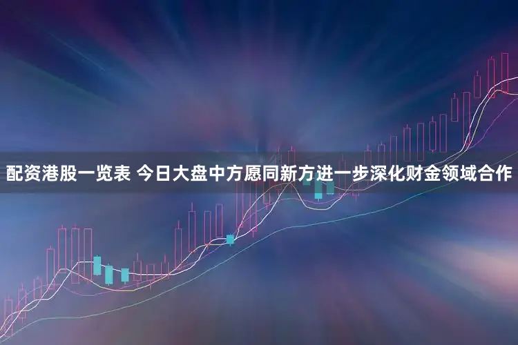 配资港股一览表 今日大盘中方愿同新方进一步深化财金领域合作